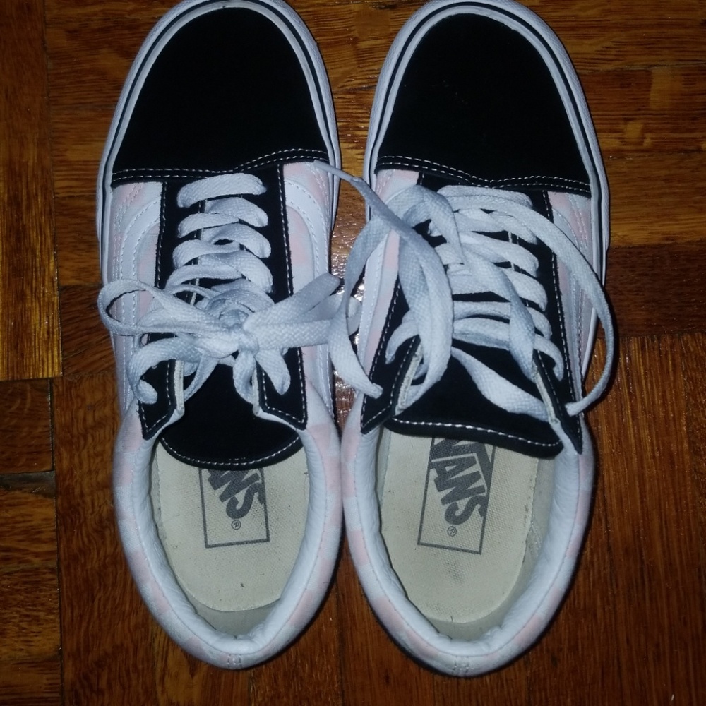 OLD SCHOOL VANS LOW PINK/BLK/WHT CHECKERED